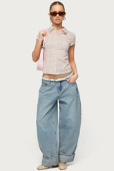 Petite Kella Low Rise Baggy Jeans