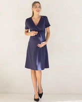 Colette Soft Ponte Work Dress in Navy