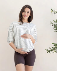 Reversible Maternity Long Sleeve Top in Stripe