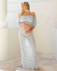 Marisol 2 piece Maternity Photoshoot Dress in Baby Blue