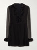 Ruffled sheer mini dress