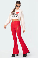 Engine Red Flared Jeans
