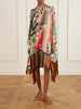 Woven fringe mini dress
