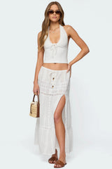 Greer Tie Front Halter Top