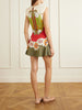 Lela printed ruched mini dress