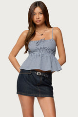 Zahara Gingham Babydoll Top