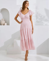 Lila Baby Shower Maternity Dress in Candy Pink
