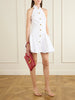 Halterneck cotton-poplin mini dress