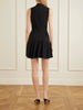 Button-embellished cady mini dress