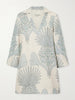 Aziza Mia embellished printed linen mini dress
