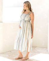 Midi Liliana Maternity Dress with Shoulder Tie