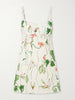 Cherry printed linen mini dress