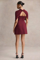 Veda | Burgundy Square-Neck Mini Dress