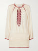 Ludy floral-embroidered organic cotton mini dress