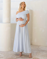 Ariana Maxi Maternity Moon Dress in Baby Blue