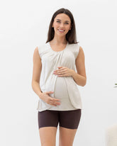 Clara Petal Nursing Top in Stone Grey