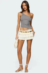 Knotted One Shoulder Asymmetric Top