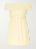 Mandy off-the-shoulder pleated mini dress