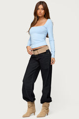 Lovie Fitted Square Neck Top
