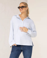 Daily Snap Collar Sweatshirt in Marl Grey