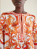 Pleated printed silk-twill mini dress