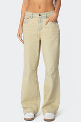 Low Rise Vintage Washed Baggy Jeans