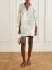 Aziza Mia embellished printed linen mini dress