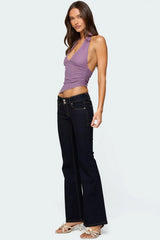 Rhett Asymmetric Hem Halter Top