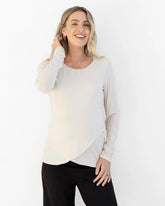 Annie Maternity/ Nursing Soft Nursing Top In Winter White