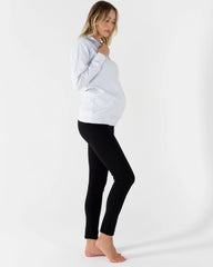 Tamara Fitted Maternity Cotton Pants- Black