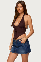 Cindy Backless Triangle Halter Top