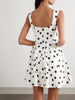 Maisie pleated polka-dot cotton-blend poplin mini dress