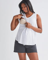 Maternity/Nursing Bamboo Swing Tank in Grey Marl