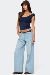 Angeline Wide V Neck Top