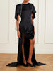 Gathered satin mini dress