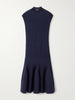 Pleated wool-blend mini dress