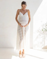 Chloé Sheer Maternity Photoshoot Dress in White