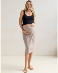 Cozy Elegance Wool Blend Maternity Skirt - Beige