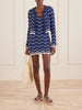 Orel scalloped striped cotton knit mini dress