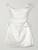 Aurora off-the-shoulder draped silk-satin mini dress