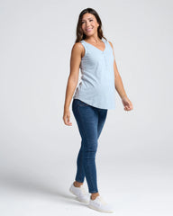 Ivy Maternity Cotton Singlet - Blue