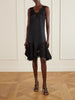 Lace-trimmed satin mini dress