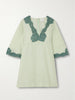 Darya lace-trimmed cotton and silk-blend mini dress