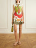 Lela printed ruched mini dress