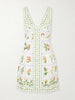 Tropical Porcelain printed linen mini dress