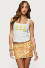 Lemon Drop Ribbed Tank Top