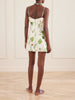 Cherry printed linen mini dress