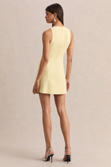 Raya | Lemon Plunge-Neck Mini Dress