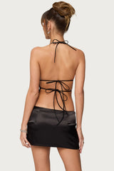 Nelley Backless Beaded Sequin Chiffon Top