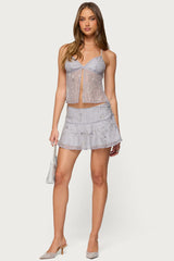 Kylie Beaded Split Front Backless Top
